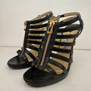 Jimmy Choo Python Elaphe Green Sandals